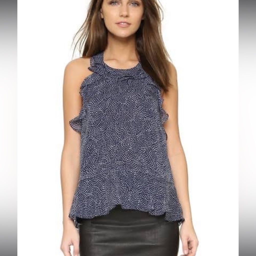 DVF Diane Von Furstenberg Silk
Chiffon Ruffled Top Size P $248